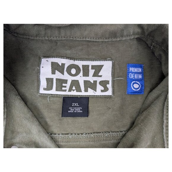 Vintage Men's Noiz Jeans Jacket Green Button Closure Size XXL - Picture 5 of 10